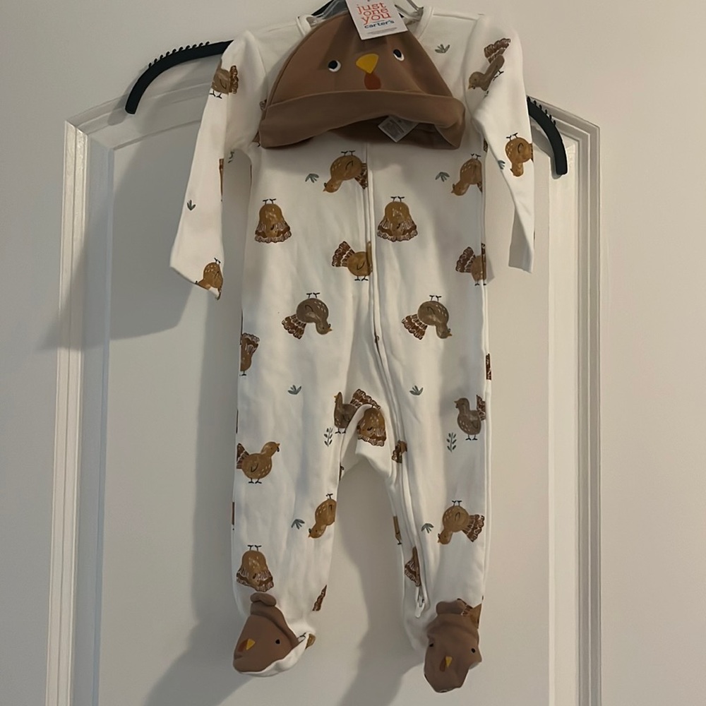Carter’s Thanksgiving Turkey Onesie with Cap